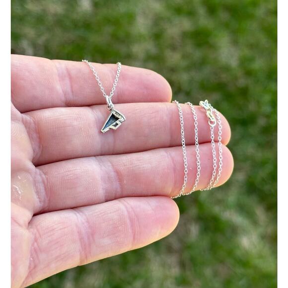 Sterling Silver Cheer Necklace, Sterling Silver Megaphone Cheer Necklace - Picture 4 of 4